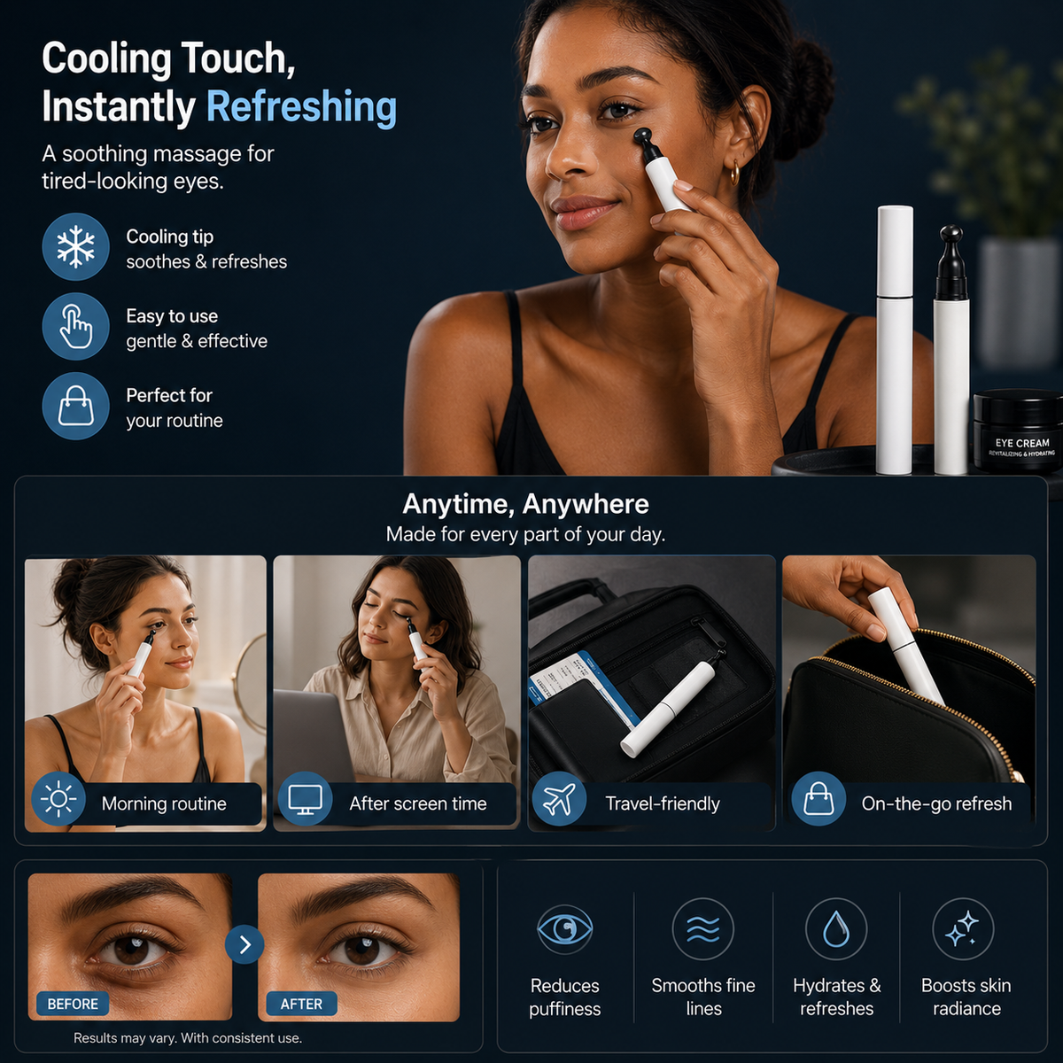 Cooling Eye Massage Wand — Refresh Tired-Looking Eyes in Seconds