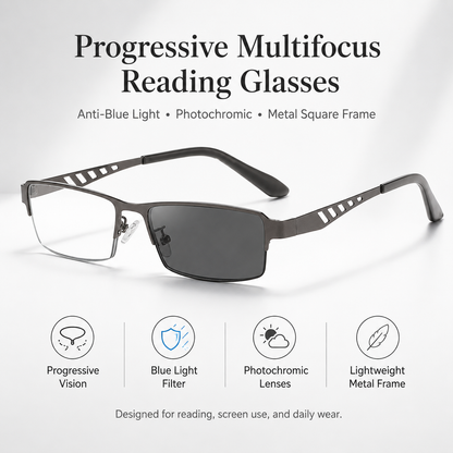 Progressive Multifocus Glasses — Clear Vision for Reading, Screens & Outdoors