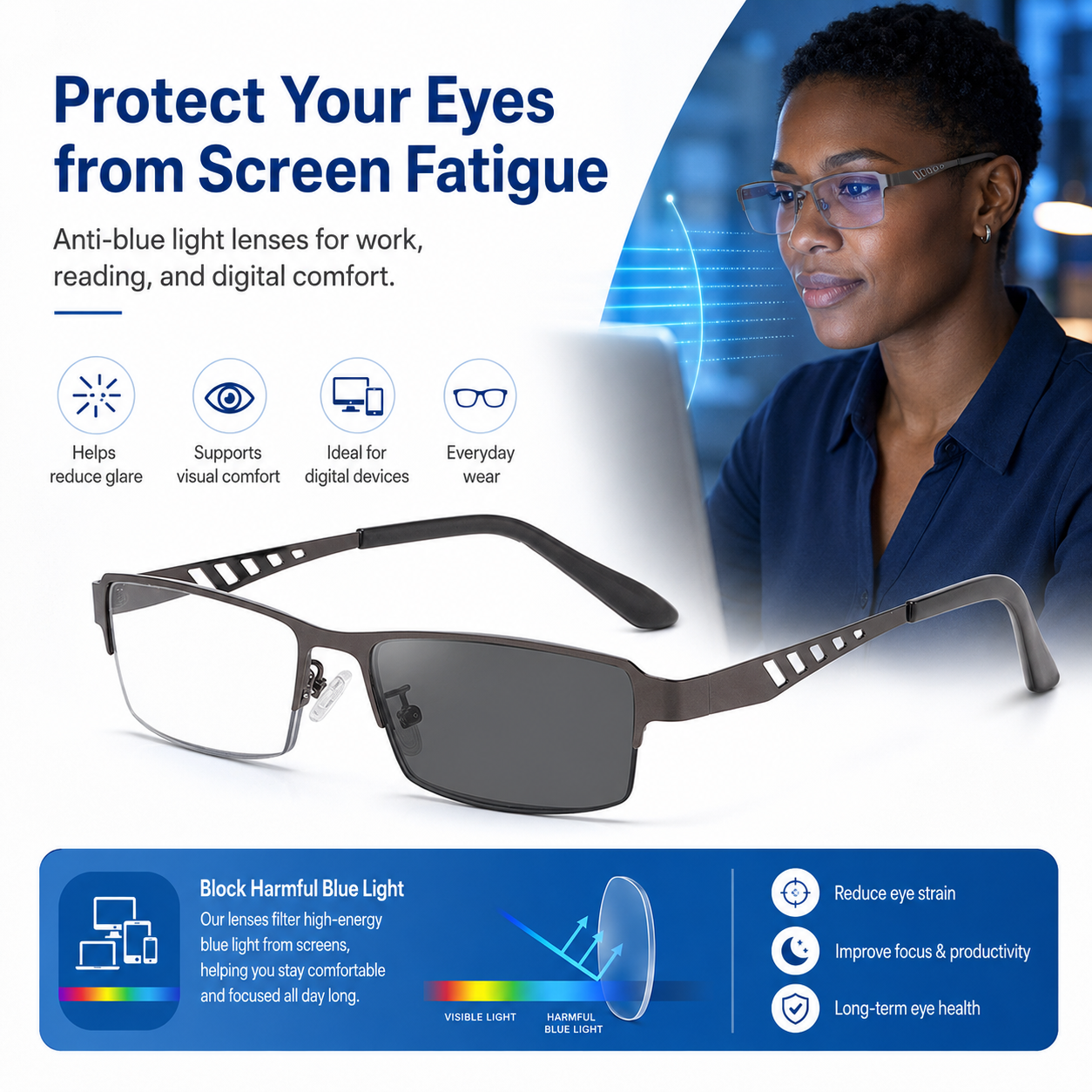 Progressive Multifocus Glasses — Clear Vision for Reading, Screens & Outdoors