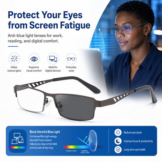 Progressive Multifocus Glasses — Clear Vision for Reading, Screens & Outdoors