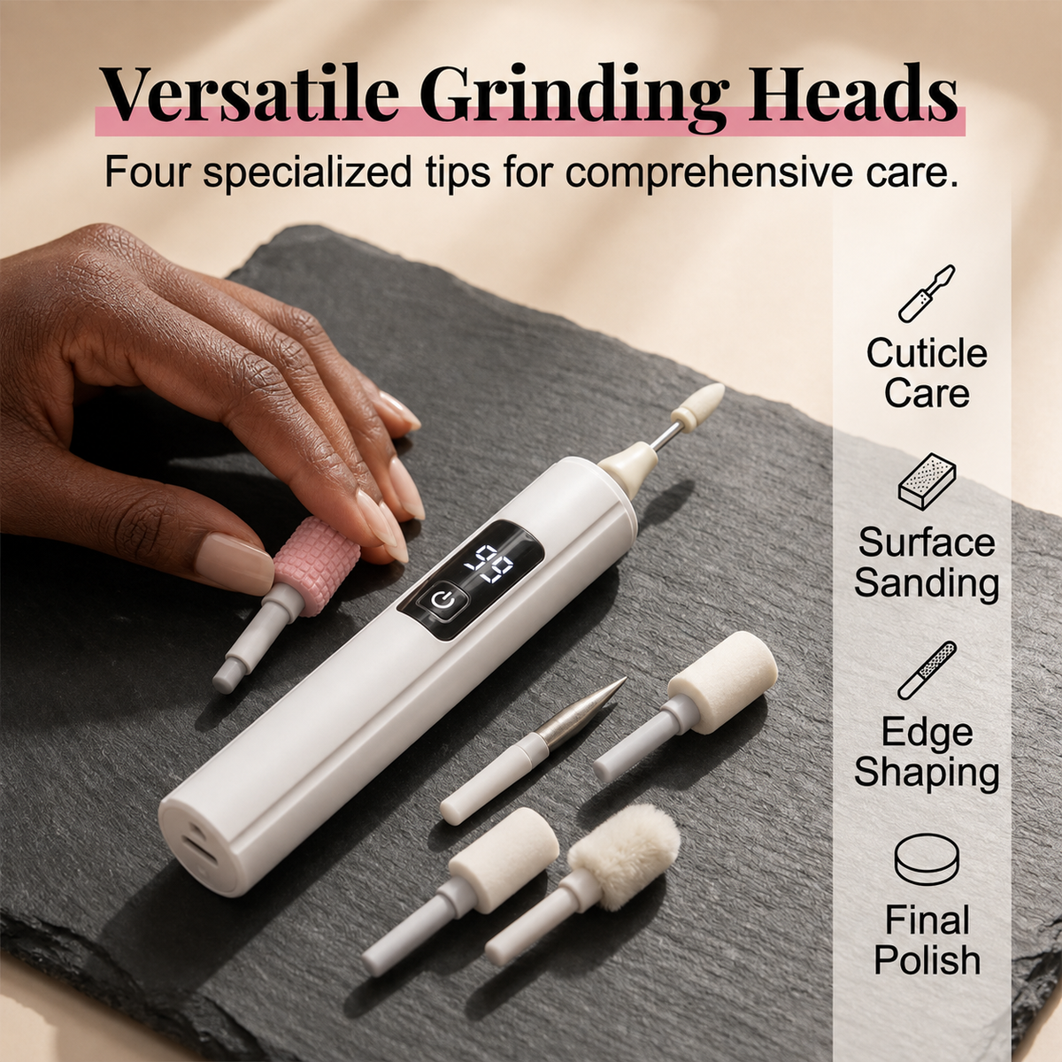 Professional Ultra-Safe LED Electric Nail Grinder