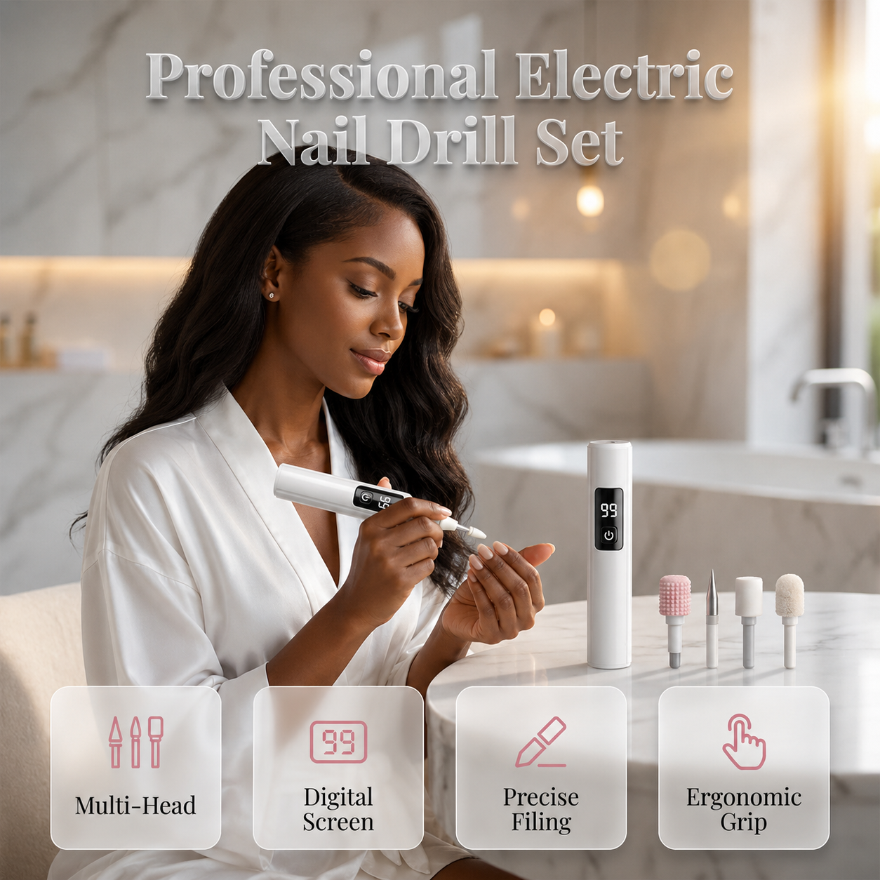 Professional Ultra-Safe LED Electric Nail Grinder