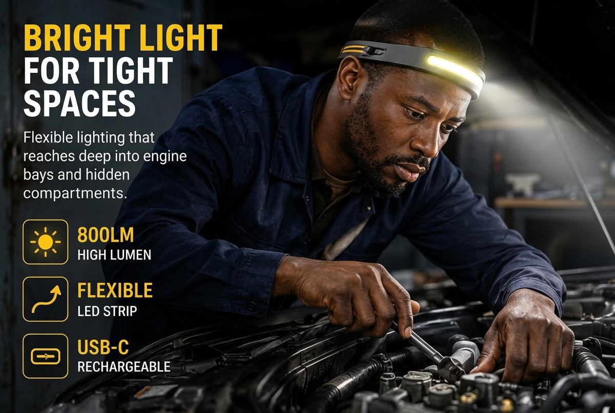 LuxeLight™ LED Headlamp | Rechargeable Hands-Free Head Torch